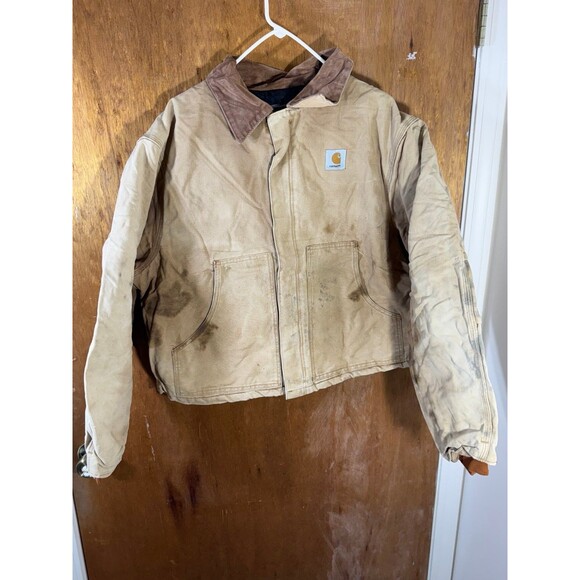 Vintage Carhartt Jacket Mens 52R Duck Canvas J02 BRN Barn Coat Distressed Y2K - Picture 1 of 12